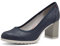s.Oliver Damen Pumps mit Blockabsatz mit Strukturmuster, Blau (Navy), 39 EU