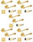 HANDLEZONE® 5 Sets Zena Internal Door Handles on Rose Lever Latch Packs with Ball Bearing Hinges - Brushed Brass