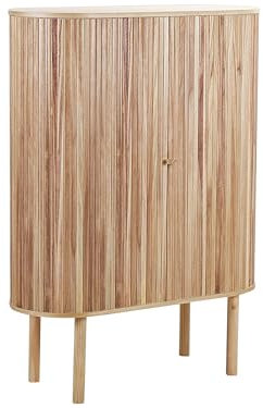 Sideboard Paulowniaholz Hellbraun 2 Schiebetüren Lamellenoptik modern Manara