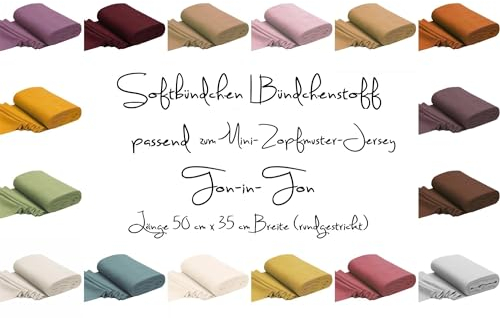 Mini Zopfmuster Jersey | Ökotex | für Bekleidung | ab 50 cm | Meterware (Bündchen Ton-in-Ton)