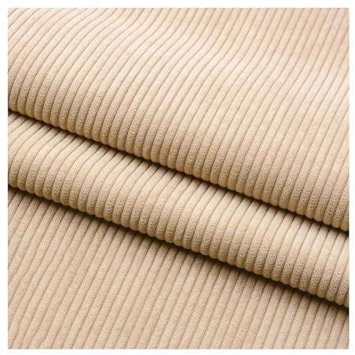 Kord-Stoff DIY-Nähmaterialien Cord-Stoff Weich 8 Dochte Quilting-Stoff Rippcord für Kleidung, Kleid, Hose, Kostüm, Sofa, Überwürfe, Kopfkissenbezug, 50X155cm(Color:Beige)