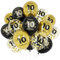Unisun 10. Geburtstag Luftballons, Happy Birthday Schwarz Gold Dekorationen für Jungen, 10 Jahre Jahrestag Ballons Deko für Party Supplies
