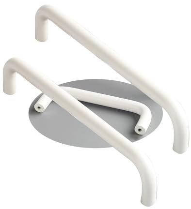 JMCXSM592 2 Stück Möbelgriffe Aluminiumlegierung Bunte Kinderzimmer-Pulls Schrankgriff Doppelt gebogene Form,Profilgriff Türklinken Kleiderschrankgriffe Schubladen Knöpfe (Lochabstand 320mm,Weiß)