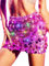 Flovel Gonna con Paillettes Illuminate Minigonne Aderenti Rosa Scintillanti Gonna a LED Glitterata Abiti Rave Club Party Festival Costume per Donne e Ragazze