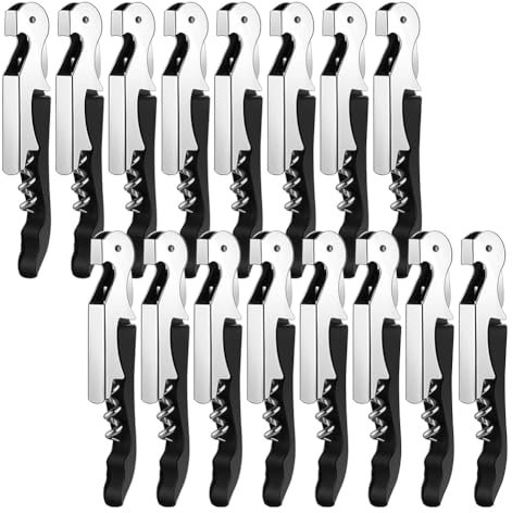 Gokoti 16 Pieces Wine Keys Opener Black Travel Corkscrew Wine Opener Waiter Corkscrew Wine Opener Beer Bottle Opener