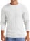 Sailwind Men's Cable Knit Jumpers Crewneck Jumper for Men Classic Pullover Sweater Soft Casual Knitwear with Ribbing Edge (White, L)