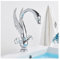 Luxus Waschbecken Wasserhahn Schwan Form Bad Wasserhahn Massivem Messing Deck Montieren Heißes und Kaltes Wasser Zwei Griff mischer Wasserhahn(Chrome)