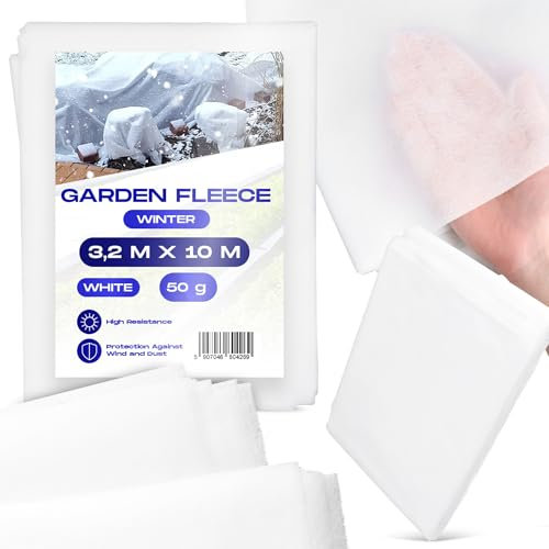 Voile Hivernage Plante Exterieur Tissu Non Tissé Plantes Hiver 3,2 x 10m Blanc Gel Récoltes 50g Croissance UV Légumes Bâche Jardin Potager Contre Le Froid Protection Anti-Gelées