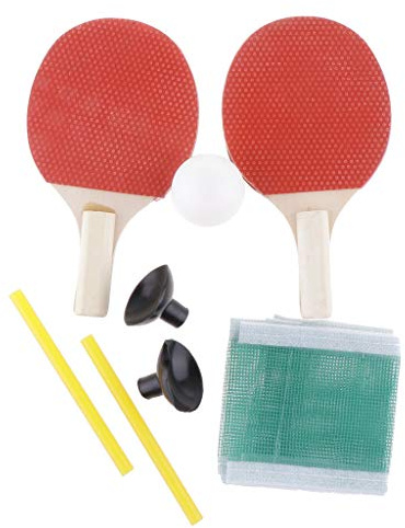 1 Paar Mini Tischtennis Ping Pong Schläger Schläger Bälle Netz Set + 1 x Ball