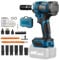 Cordless Impact Wrench, 700Nm 1/2 Inch Brushless Impact Driver Compatible for Makita 18V Battery, Electric Wrench Driver with Socket and Screwdriver Set for Car Truck Tires Scaffolding (No Battery)