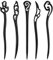 5 Pièces Baguettes à Cheveux en Bois, Vintage Cheveux Baguettes, Épingle à Cheveux Vintage pour Femme, Épingles à Cheveux Chinois Baguettes, Pinces à Cheveux en Bois, pour Cheveux DIY Accessoire(F)
