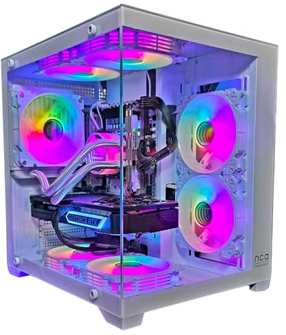 Gaming PC Phantom White | RTX 5060 | Intel 18 Core | RGB Lüfter mit Fernbedienung | Wasserkühlung | WLAN 5 | (32GB RAM 500GB SSD)