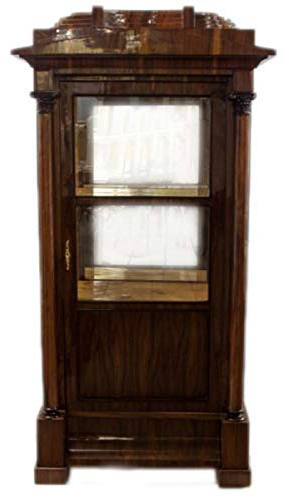Casa Padrino Biedermeier Vitrine in Mahagoni - Vitrinenschrank - Wohnzimmerschrank - Art Deco Barock