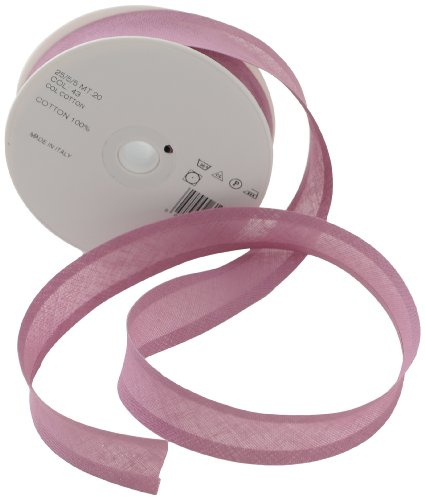 Trimz 25/5/5 mm Cotton Bias Binding, Mauve 43 – Double‑Fold Sewing Tape for Quilting, Dressmaking & DIY Crafts