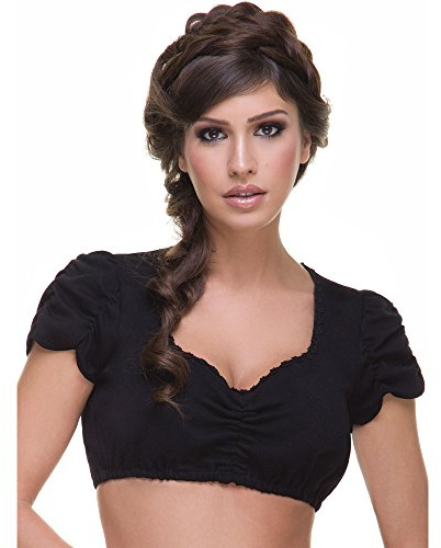 Almbock Dirndlbluse weiß und schwarz - Made in Germany Dirndlblusen in vielen Modellen - Dirndl Blusen von Gr. 34-44