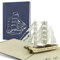 3D-Popup-Geschenkgutschein, Geburtstagsgrußkarte oder Geschenkkarte für eine Kreuzfahrt. Segelschiff Pop-Up Design Reisekarten B11…