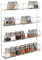 LIVIVO Chrome Spice Herb Jar Rack 40cm Wide Holder for Cupboard Door (4 Tier)