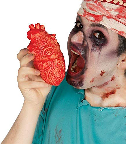 FIESTAS GUIRCA Gory Heart Zombie Horror Fake Organ Bloody Doctor Surgeon Halloween PROP
