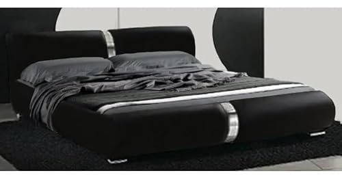 Bagno Italia Doppelbett modernes Design 225 x 194 schwarz Füße Einsätze Stahl Bett Schlafzimmer I