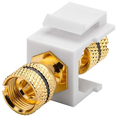 Goobay 79476 Keystone Modul Lautsprecher / Polklemme auf Gewinde-Buchse / Bananen-Buchse für Lautsprecherkabel / Snap-In-System / 16,2 mm / Schwarz