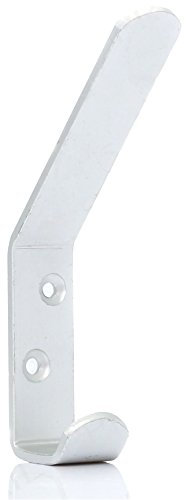 10x Double Hat & Coat Hook in Satin Aluminium Wall, Door Robe Towel Storage Hanger