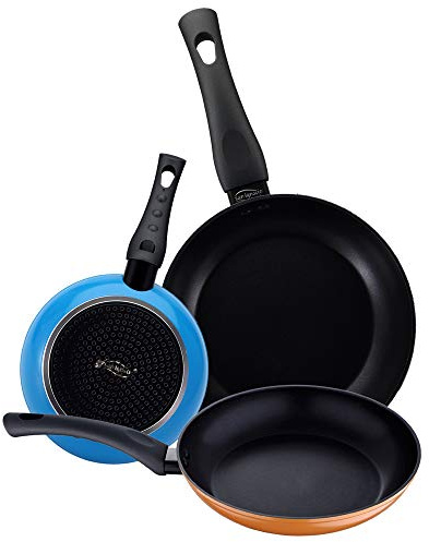 San Ignacio Q2837 Set of 3 Frying Pans Ø20, Ø24, Ø28 cm, Forged Aluminium, Monza Induction