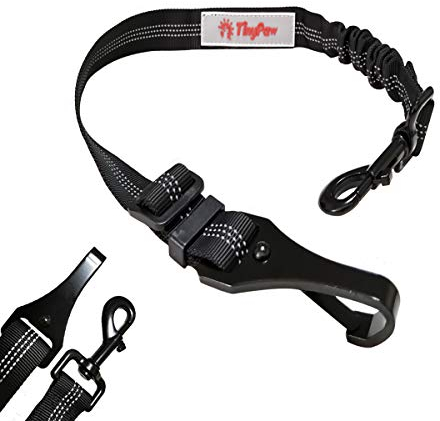 TinyPaw Dog Seat Belt Car safety Harness Restraint, Durable with Anti Shock Bungee Buffer& Isofix & Latch for Dogs Car Travel, Heavy Duty & Dogs Travel Accessories, Adjustable & Elastic.