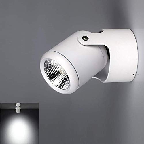 DINGLILIGHTING 7W White Led Wall Spotlight for Bedroom (Cool White), 180° Adjustable Spotlight Head. Led Single Spotlight Fitting for Kitchen. (COB)
