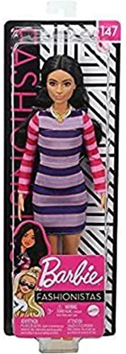 Barbie Fashionista, muñeca con Vestido de Rayas (Mattel GHW61)