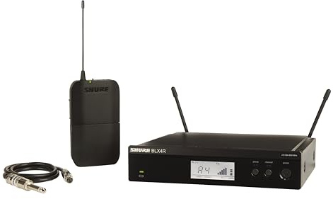 Shure BLX14R UHF Wireless System for Guitar and Bass - 14-Hour Battery Life, 300 ft Range, UHF | Includes 1/4 Jack Instrument Cable & Single Channel Rack Mount Receiver | H11 Band (BLX14R-H11)