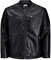 Herren Jack & Jones Kunstleder Jacke Plus Size | Biker Bomber Übergangs Blouson | Übergröße JJEROCKY, Farben:Schwarz, Größe Jacken:6XL