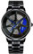 DriftElement Felgenuhr Herren - Motorsport Armbanduhr im 3D Felgendesign aus Edelstahl (Schwarz Blau)