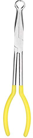 BQKKWIN 11 Inch circle plier Hose/Cable and Flate Nose. Designed for Mechanics, Technicians, and Contractors Work with Delicate or Difficult-to-Reach Pieces Milled-Jaws Steel “ round pliers