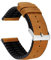 Barton Hybrid-Armband aus Leder und Gummi mit integrierten Schnellverschluss-Federstegen, 316L-Edelstahl, verschiedene Farben, 18 mm, 20 mm und 22 mm Uhrenarmbänder, cedar, 20mm, Einfach
