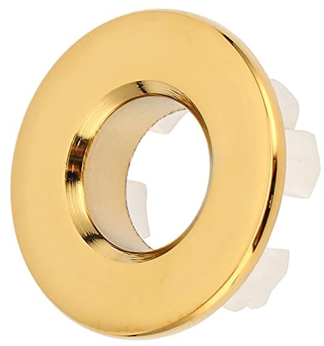 MOUMOUTEN waschbecken Küche,Messing Becken Überlauf Abdeckung Rundes Überlauf Abdeckung für Häuser, Einkaufszentren, Hotels,Waschbecken Zubehör(Gold)