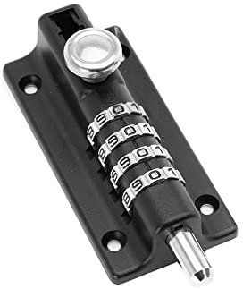 Verrou de verrouillage à combinaison à quatre chiffres - Verrou à combinaison inviolable - Verrou de sécurité pour porte, fenêtre, garage - Noir