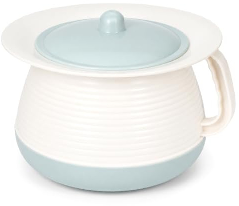 DOITOOL Pot à urine en plastique avec couvercles, pour toilettes portables, pour femmes, hommes, personnes âgées, personnes handicapées, bleu clair