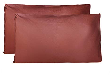 Kissenbezug 40x70 cm 2er Set - 100% Baumwolle, Superweicher Premium Jersey Kopfkissenbezug, Schlicht und edel im Design, Made in Italy - Bordeaux