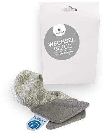 Medibino Wechsel-Bezug für das Baby Lagerungs-Kissen | gegen Plattkopf, Kopfverformungen und Flachkopf I Patentiertes und Orthopädisches Medizinprodukt – Made in Germany I Grau