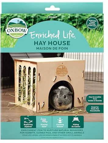Oxbow Enriched Life Heuhaus - Spielzeug für Kaninchen, Meerschweinchen, Hamster, Kaninchen, Chinchilla, Ratten, Käfigzubehör für Chinchillas, Zubehör für Meerschweinchenkäfige