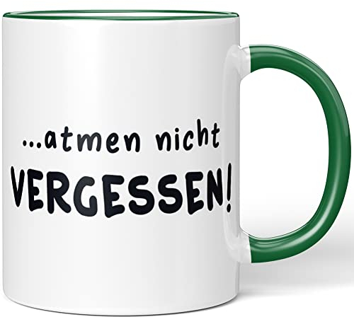 JUNIWORDS Tasse, Atmen Nicht vergessen, Grün (1007266)
