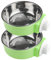 XINMEIWEN Lot de 2 gamelles Amovibles en Acier Inoxydable à Suspendre pour Animaux de Compagnie, gamelles de Nourriture pour Animaux de Compagnie, gamelles pour Nourriture, Eau, pépinière (Vert)