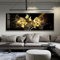 GELYX Schwarz Goldene Rose Blume Schmetterling Wandkunst Leinwand Malerei Posterdruck Horizonta Bild für Schlafzimmer Dekor 60x180cm Rahmenlos