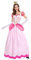IBTOM CASTLE Costume de pêche pour femme - Costume de la Belle au bois dormant - Costume de princesse pêche - Robe et couronne - Costume de carnaval - Robe de fête - Rose - Taille XL