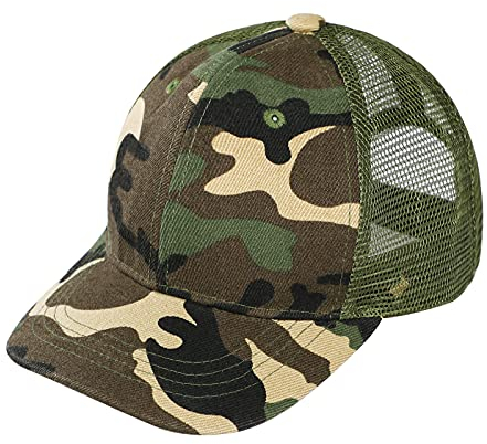 ITODA Baseball Cap Camo Mesh Basecap Eltern-Kind Hut Sonnenschutz Sommer Baseballkappe Baumwolle Snapback Kappe Einstellbar Baseballmütze Atmungsaktiv Schirmmütze für Damen Herren Junge Mädchen Grün