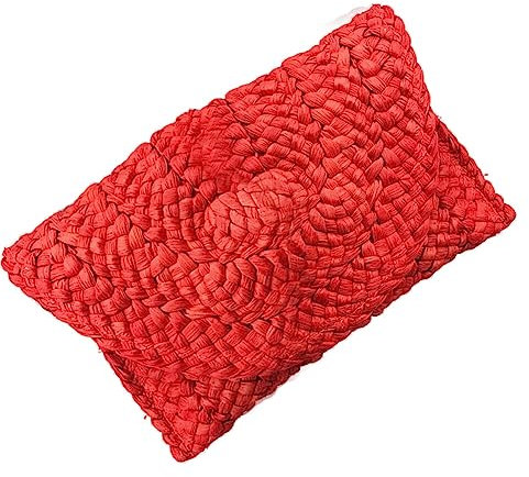 Stroh Clutch Handtasche,Damen Strohtasche Sommer Strand Stroh Geldbörse Handtasche Geldbeutel Wristlet Bag Stroh Clutch Purse Stroh Handtasche Sommer Strandtasche für Frauen Mädchen für Urlaub Am Meer