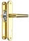 Bwintech 1 Set Pvd Gold UPVC Door Handle Set Stainless Steels 304, 92mm Backset, 210mm Screw Hole Distance, 243mm Plate Length Front Door Handles for UPVC Door