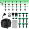 Misting Cooling System Misting System Leak-Proof Drip Irrigation Kit, Lock Barbed Watering System with 1/4 inch Irrigation Tubing for Outdoor Cooling,Raised Garden Bed,Lawn (Drip Irrigation Kit)
