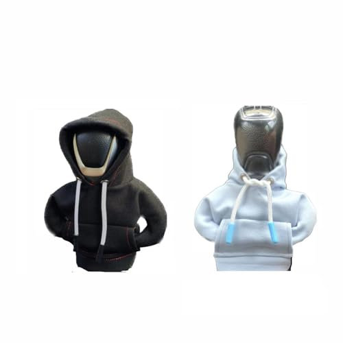 CULTP 2pcs Schaltknauf Hoodie Shifter für Audi R8 2016-2022,Funny Schalthebel Haube Abdeckungen Dekoratives Zubehör,A1-Black White