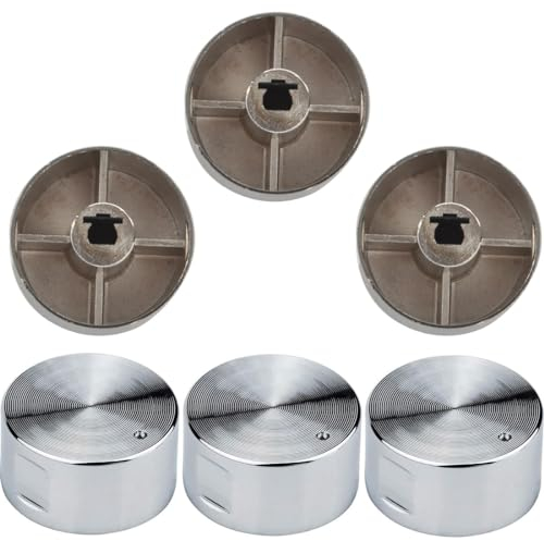 Manopole per forni, set da 6 pezzi con pomelli da 6mm adattabili a ogni piano cottura e stufa a gas, con controllo universale per la superficie di ogni cucina. Prodotto di alta qualità in argento.